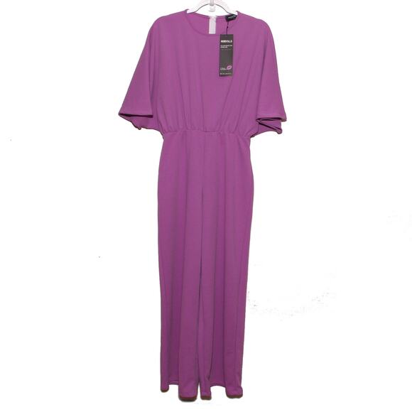 NEW Rebdolls Isabella Kimono Top Wide Leg Jumpsuit Size 1X Purple - Picture 1 of 9